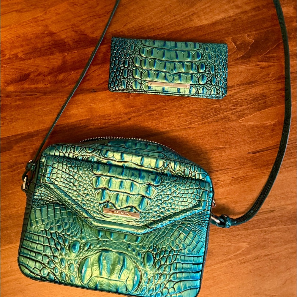 Brahmin Shea Crossbody Melbourne leather with matching Ady Wallet